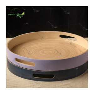 Modern <b>Large</b> Bamboo <b>Serving</b> <b>Tray</b> Durable Recyclable Easy Clean Food-Safe for Kitchen Living Room Coffee Table Decor - Product Image 1