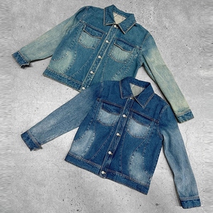 ชุดลำลองฤดูหนาวสำหรับผู้ชายแบบพรีเมียมสั่งตัดพิเศษ แจ็คเก็ตเดนิมดิบสไตล์วินเทจแบบฟอก และกางเกงยีนส์ทรงหลวม ชุดแฟชั่นสุดเทรนด์ - Product Image 3