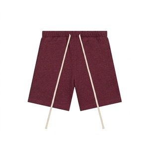 Shorts Bermuda pour homme en coton gris, cordon de serrage à la taille, style hip-hop, écologiques, couleur unie - Product Image 4