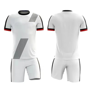Ensemble de maillots de football de haute qualité à manches courtes, respirant, à séchage rapide, 100 % polyester, bleu foncé, logo personnalisé, uniformes de football - Product Image 4