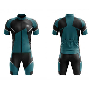 ชุดจักรยานแบบกำหนดเองสำหรับผู้ชาย เสื้อเจอร์ซีย์และกางเกงขาสั้นแบบมีสายเอี๊ยม ชุดกีฬาขายส่ง ผู้ผลิตชุดทีมจักรยาน ผู้จัดจำหน่ายเสื้อผ้ากีฬา - Product Image 1
