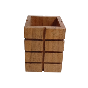 Porte-crayons en bois écologique, boîte de rangement, design Art Déco, multifonctionnel, gain de place, pour bureau, école, fournitures de bureau - Product Image 3