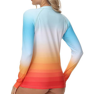 Maillots de bain à manches longues pour femmes, sublimés, protection UV, séchage rapide, UPF 50+, vêtements de plage, avec OEM - Product Image 4