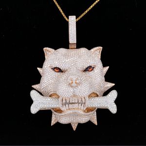 Iced Out Angry Panther Pendant Moissanite Diamond Animal <b>Charm</b> Hip Hop Gold Tone Jewelry for Party - Product Image 1