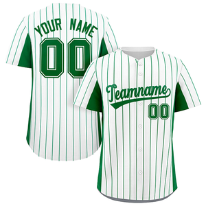 Camiseta de Béisbol Personalizada con Cuello en V, Nombre y Número Estampados, Transpirable, con Rayas Finas, Uniforme Deportivo 100% Poliéster - Product Image 4