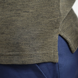 Polo à manches longues pour homme, coupe ajustée, couleur unie, patte de boutonnage, tissu extensible doux, respirant, léger, décontracté, pour tous les jours - Product Image 6