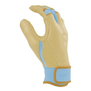 Gants de frappe en cuir beige et bleu clair avec fermeture auto-agrippante, unisexe, pour entraînement adulte - Product Image 2