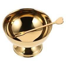 Luxury Home Table Metal Ice Cream <b>Bowl</b> With Spoon <b>Stainless</b> <b>Steel</b> Dessert Cup - Product Image 3