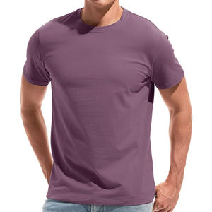 T-shirt homme 300 g/m², 100 % coton, col mock rib, t-shirt uni streetwear lourd pour homme - Product Image 1