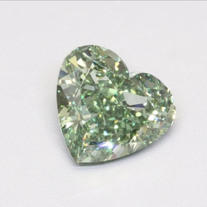 Diamant synthétique cultivé en laboratoire Lilaba Enterprise, vert vif fantaisie, taille cœur, 1,00 carat, clarté VVS2, CVD HPHT, certifié IGI - Product Image 1