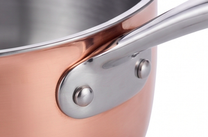 Copper Sauce <b>Pan</b> With Stainless Steel <b>Handle</b> And Glass Lid Modern Design For Home Hotel And Kitchenware Use - Product Image 3