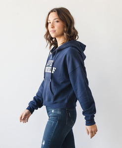 Women's Winter Wear Zip-Up Sweat Hooded Crop <b>Top</b> 100% Cotton Printed Solid Color Breathable Fashion Wear <b>Zipper</b> Hood Crop <b>Top</b> - Product Image 4