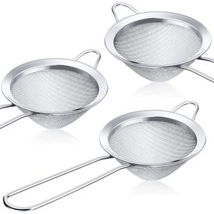 Set di 3 pratici infusori per tè in acciaio inossidabile a maglia fine, colino per cocktail, filtro conico per alimenti e tè sfuso - Product Image 1