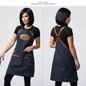 Tabliers en cuir pour barbier, vente en gros, tablier de barbier sans manches pour salon, tablier personnalisé avec logo, tabliers sur mesure - Product Image 3