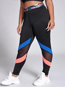 Women's High Waist Leggings Mesh Panels Full Length Sport Wear Stretch Breathable Compression Eco-Friendly UV Protection 220g - Product Image 3