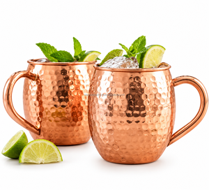 Juego de 2 Tazas de Cobre Martillado para Cerveza de Jengibre y Moscow Mule, Precio de Fábrica - Product Image 4