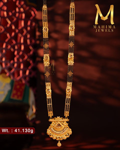 Authentic 22K <b>Solid</b> <b>Gold</b> Classic Engagement Mangalsutra Necklace Traditional Indian Wedding Party Jewelry Anniversary - Product Image 3