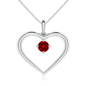 Pendentif Cœur en Or 18K 14K 10K pour Femme Vaayu Jewels, Sertissage Griffe Solitaire Rubis, Plaqué Rhodium Tendance, Cadeau Romantique pour Anniversaire - Product Image 2
