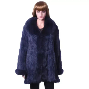 Abrigo de Piel de Zorro para Mujer, Abrigo Corto 100% Piel de Zorro Real, Abrigos de Invierno de Piel de Zorro Natural, Abrigo Corto de Piel de Animal Real - Product Image 1