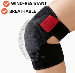 Genouillère de soutien en néoprène épais, isolante, avec fermeture auto-agrippante réglable, unisexe, pour l'hiver - Product Image 2