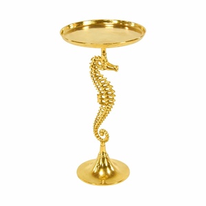Modern Seahorse Metal Side <b>Table</b> Silver Finish Decorative Drink <b>Table</b> Ocean Inspired Accent <b>Table</b> Premium Living Room Furniture - Product Image 3