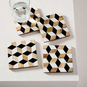 100% natural handmade wooden <b>coaster</b> and <b>marble</b> <b>coaster</b> Hot Selling <b>Coaster</b> / Tea & Coffee Cheap Price Made In India - Product Image 4