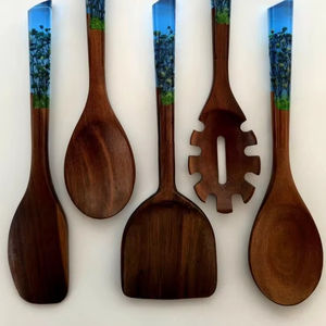 Juego de servidores de ensalada de resina para fiestas, cuchara y tenedor para buffet, herramienta de cocina para catering, accesorio de servicio, Time 2 Decor - Product Image 1