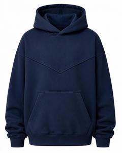 Sweat à capuche unisexe personnalisé surdimensionné en Spandex/Coton bleu, imprimé sur le devant, en molleton épais, avec poche, style streetwear, séchage rapide - Product Image 1