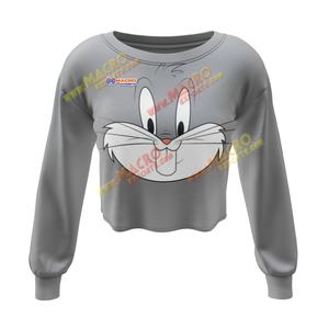 Women's <b>White</b> <b>Long</b> <b>Sleeve</b> Cropped <b>Top</b> Casual Plaid Pattern Hot Sale Summer Outdoor <b>Top</b> with Front Logo Autumn & Fall <b>Crop</b> <b>Tops</b> - Product Image 1