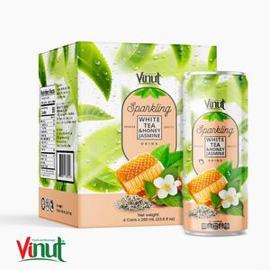 Bebida de Té Blanco Carbonatado con Miel y Jazmín de 250 ml, Caja de 4 Latas, Fabricante de Bebidas de Marca Privada OEM ODM - Product Image 1