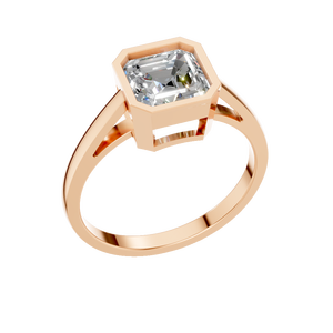 Elegant <b>Emerald</b> Cut Moissanite <b>Ring</b> Prong Setting Rhodium Plated 925 Sterling <b>Silver</b> Unisex Engagement Wedding Anniversary - Product Image 1