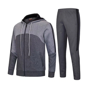 Men's Track Suit Regular Fit Breathable Fleece <b>Winter</b> Casual Solid Polyester/Cotton Full Length 380g Zipper Fly Heat-Transfer - Product Image 5