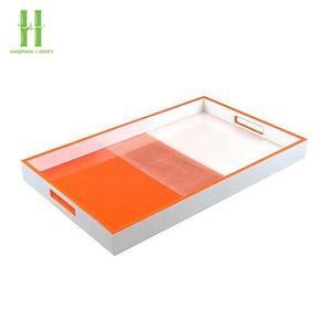Bandeja de laca decorativa de nuevo producto, bandeja de servicio de barra de lujo pintada a mano de buena calidad, diseño personalizado OEM, MOQ bajo de Vietnam - Product Image 3