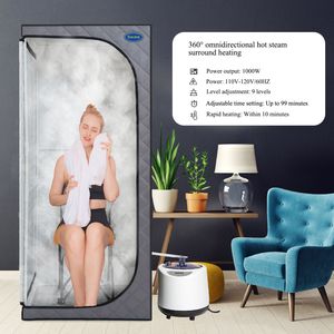Tenda Sauna a Vapore Portatile Grigia - Dimensioni Standard per Spa Personale Domestica, Include Generatore di Vapore, Telecomando, Sedia Pieghevole, Timer in PVC - Product Image 5