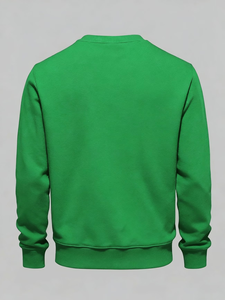 Men's Custom Logo Crewneck Sweatshirt Regular Fit 100% Cotton French Terry Fleece Breathable Pullover Spring Casual 370g Knitted - Product Image 4