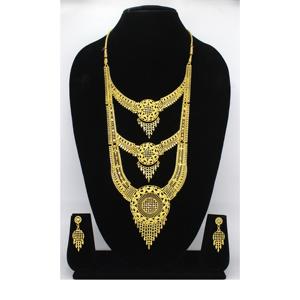 Bijoux anciens indiens plaqué or à la mode en laiton pur bijoux de mariage de mariée indienne ensemble de colliers de haute qualité - Product Image 2