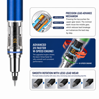 Lápiz Mecánico Mitsubishi Kuru Toga con Cuerpo Metálico y Deslizador de Tubo M5-452 de 0.5mm, Rotación Automática de Minas, Impresión UV, Japón