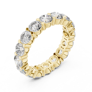 Anillo de Eternidad de Plata 925 con Moissanita, Corte Brillante Redondo, Bañado en Rodio, Engaste de Garras, Joyería para Aniversario de Bodas - Product Image 6