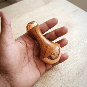 Best quality <b>Small</b> Wooden Kansa Wand Double Headed Wooden Kansa Wand Ayurvedic Face Massager Natural Skincare Tool at best price - Product Image 2