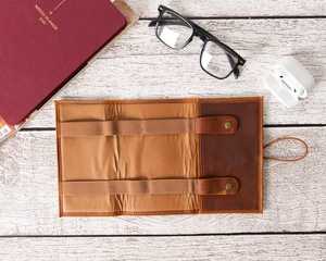 Hot Sale Leather <b>Cable</b> Organizer Premium Desktop Cord Tidy Earphone Wire Management Wrap Charger Maker LCO-0106 - Product Image 4