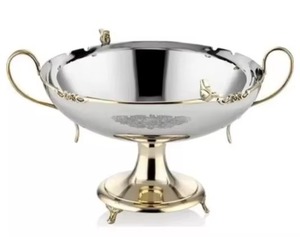 ชามเสิร์ฟโลหะสุดหรู เหมาะสำหรับการรับประทานอาหารภายในบ้านและงานกลางแจ้ง ชามเสิร์ฟเคลือบเงาเหมือนกระจก - Product Image 1