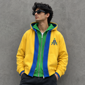 Custom Women Cropped Triple Layer Zip Up Hoodie Oversized Fleece Streetwear Sweatshirt OEM ODM Private Label Hoodies - Product Image 1