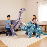 Dinosaurios Inflables Gigantes de Plástico Intex, Brontosaurio de 264 cm, Triceratops de 178 cm, Unisex para Niños de 8 a 13 Años, Modelo Chino 48594
