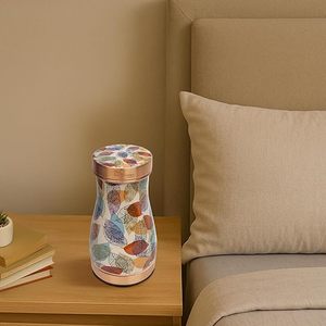 Termo de cobre con diseño de hojas para beber agua y bebidas calientes - Product Image 3