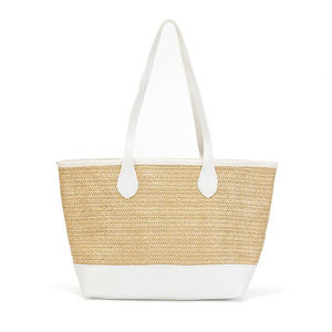 Apportez une touche d'énergie moderne à vos tenues avec ce sac en fil naturel vibrant, doté d'un corps structuré et de bretelles noires élégantes. - Product Image 3