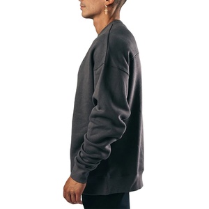 Sweat-shirt d'hiver pour homme, col à capuche vintage, demi-zip, velours, surdimensionné, fermeture éclair sur le devant, 100% coton, doux, gris foncé - Product Image 2