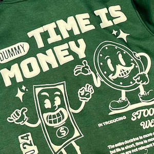 Ensemble de survêtements pour hommes 100% Coton, coupe oversize, style pantalon uni empilé, avec col zippé quart de tour et broderie de logo personnalisée - Product Image 6