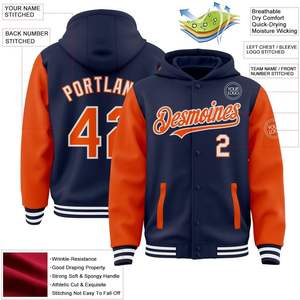 Chaqueta con Capucha de Béisbol Personalizada Fanscustom para Hombres, Mujeres y Jóvenes, Uniforme Deportivo Universitario con Bolsillo - Product Image 2