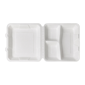 Tapa para Contenedor de Alimentos Desechable de Bagazo, Diseño Moderno, Biodegradable, Reciclable, Capacidad de 35oz, para Pasteles, Bodas, Navidad - Product Image 1