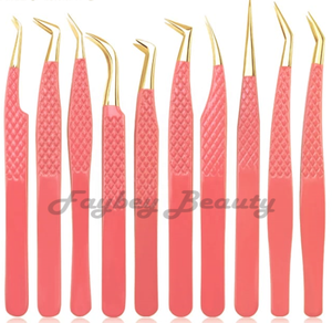 Couleur rose design mignon motif délicat fait à la main en acier inoxydable acheter en ligne pince à épiler professionnelle de haute qualité - Product Image 6